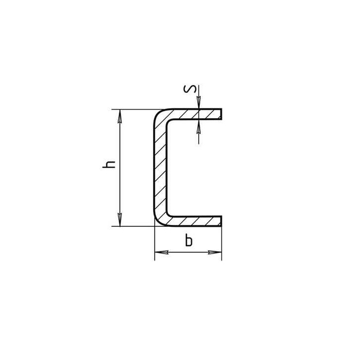 Гнутый швеллер 60х80х3 мм 6 м