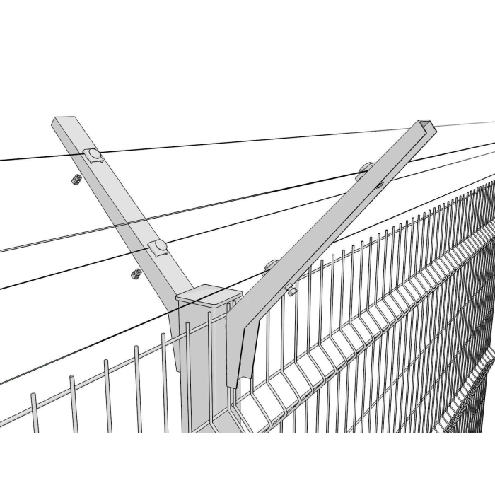 Кронштейн для колючей проволоки V-образный уголок 25х25 мм графитовый серый