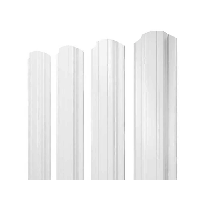 Штакетник Прямоугольный фигурный Grand Line 0,4 Полиэстер RAL9003 Сигнальный Белый