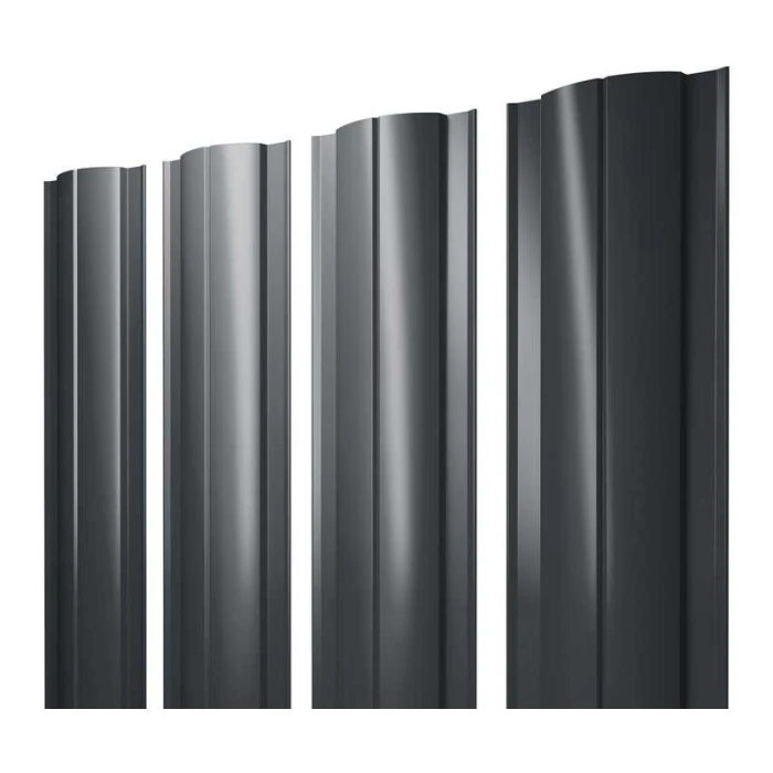 Штакетник Круглый Grand Line 0,4 Полиэстер RAL7016 Антрацитово-Серый