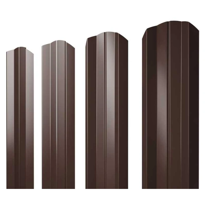 Металлический штакетник М-образный А фигурный Grand Line 0,4 Полиэстер RAL8017 Шоколад