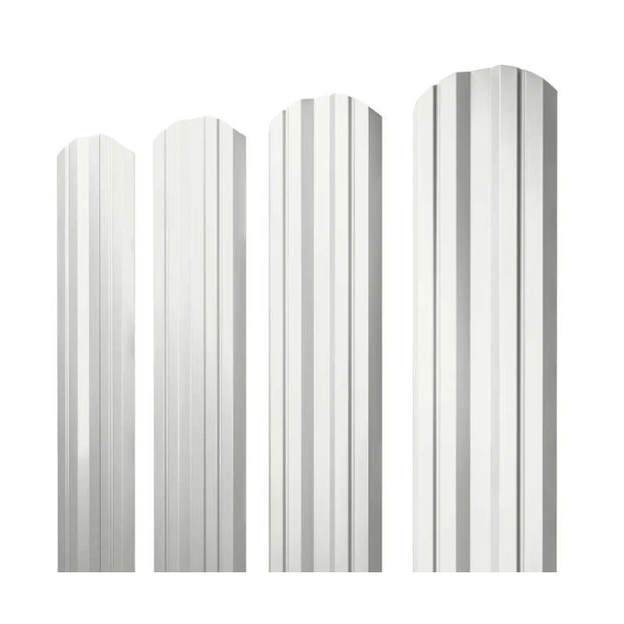 Штакетник Twin фигурный Grand Line 0,4 Полиэстер RAL9003 Сигнальный Белый