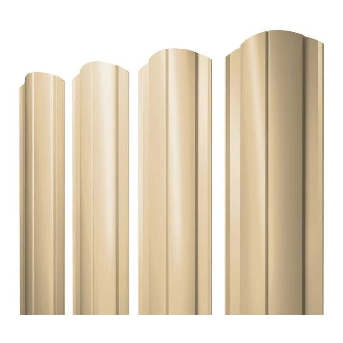 Штакетник Круглый фигурный Grand Line 0,45 Полиэстер RAL1014 Слоновая Кость