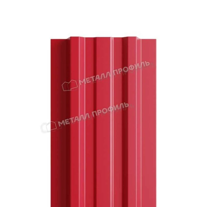 Штакетник Металл Профиль LАNE-T 0,45 Полиэстер RAL3003 Красный рубин