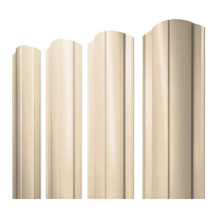 Штакетник Круглый фигурный Grand Line 0,45 Полиэстер RAL1015 Светлая Слоновая Кость