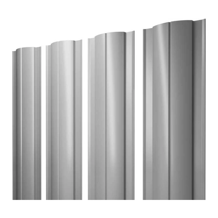 Штакетник Круглый Grand Line 0,45 Полиэстер RAL9006 Бело-Алюминиевый