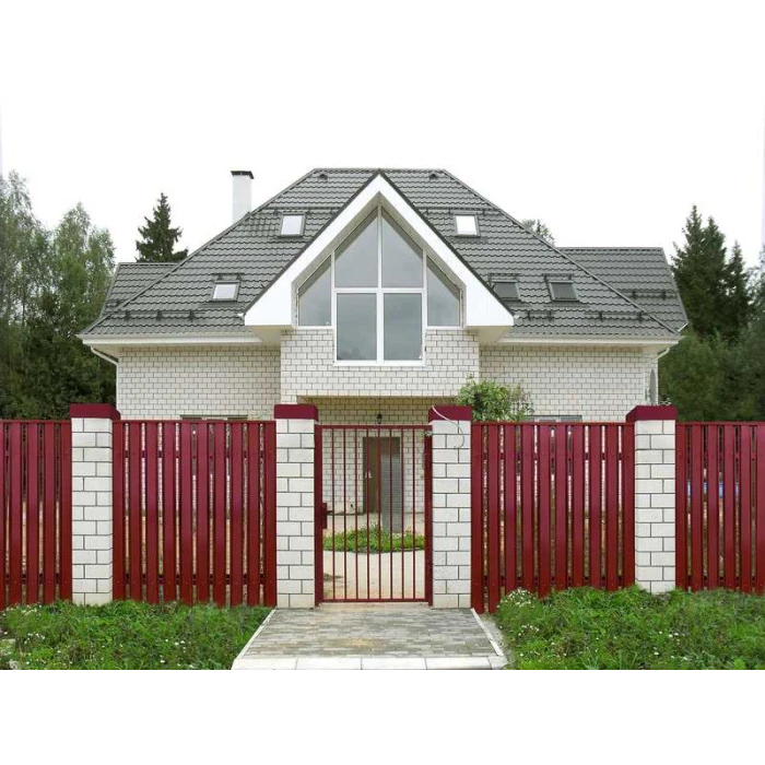 Штакетник М-образный В фигурный Grand Line 0,45 Полиэстер RAL8004 Терракота