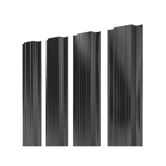 Штакетник Прямоугольный Grand Line 0,4 Полиэстер матовый - double RAL9005 Черный