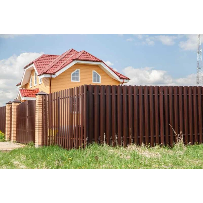 Штакетник Прямоугольный фигурный Grand Line 0,4 Полиэстер матовый - double RAL7024 Мокрый Асфальт