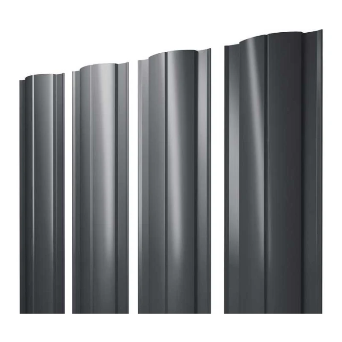 Штакетник Круглый Grand Line 0,45 Drap RAL7024 Мокрый Асфальт