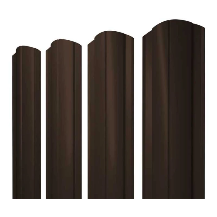 Штакетник Круглый фигурный Grand Line 0,45 Полиэстер - double RAL8017 Ral Шоколад