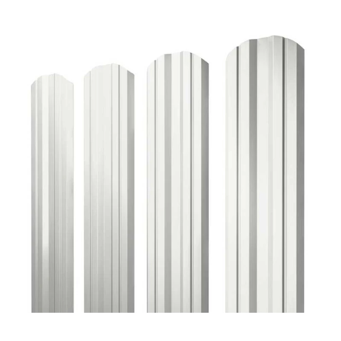 Штакетник Twin фигурный Grand Line 0,45 Полиэстер - double RAL9003 Сигнальный Белый