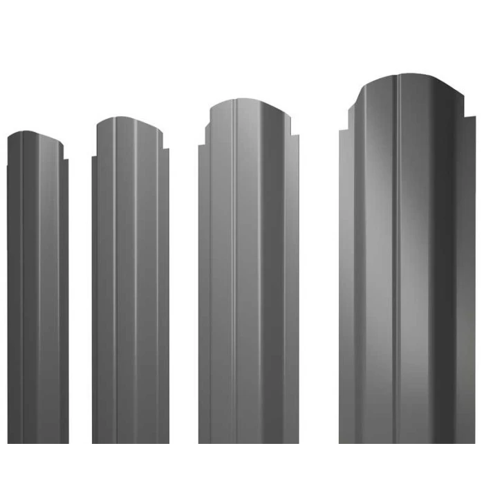 Штакетник П-образный А фигурный Grand Line 0,45 Полиэстер RAL7005 Мышино-Серый