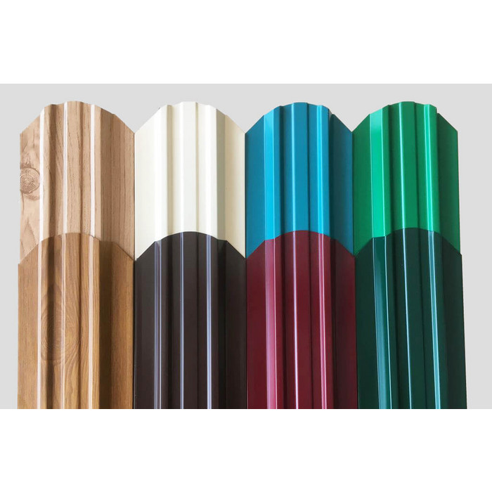 Штакетник Полукруглый Slim фигурный Grand Line 0,5 Velur RAL 7016 Антрацитово-Серый фото 2